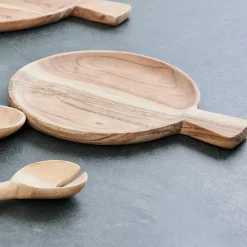 Plats À Servir^CASA ACACIA CHIC Assiette Avec Manche Naturel