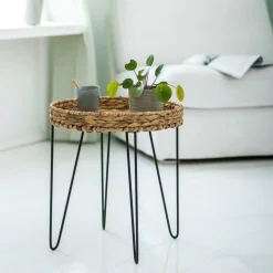 Tables D'Appoint^CASA AKELA Table D'appoint Noir, Naturel