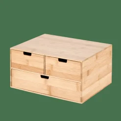 Accessoires Bureau^CASA BAMBOO Armoire De Rangement 3 Tiroirs Naturel