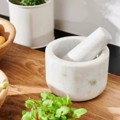 Aide Cuisine^CASA BEIGE GRANITE Mortier Avec Pilon Beige