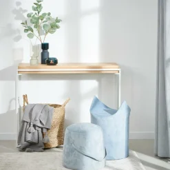 Consoles^CASA BLOK Table Murale Blanc, Naturel