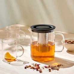 Accessoires Thé^CASA CHAI Théière 1,5 L Noir, Transparent