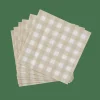 Serviettes^CASA CHECK SAND Set De 20 Serviettes Beige