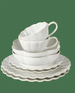 Assiettes^CASA DAHLIA FLOWER Assiette Creuse Blanc