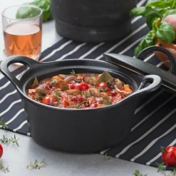 Plats À Four^CASA FERO Pot Allant Au Four Avec Couvercle 80 CL Noir