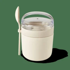 Boites A Lunch^CASA FRESHMOOD Pot à Petit Déjeuner +cuillère 32cl Blanc, Brun, Vert