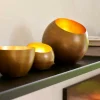 Porte-Bougies^CASA GIMINI Support Bougie Chauffe-plat Cuivre