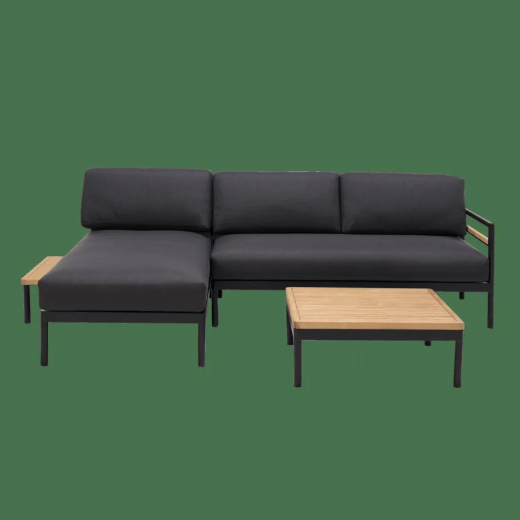 Salon De Jardin^CASA HANNA Lounge Teck Banc Noir
