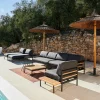 Salon De Jardin^CASA HANNA Lounge Teck Fauteuil Noir