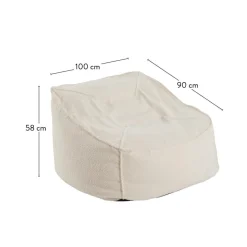 Canapés^CASA JACKI Fauteuil Pouf Poire Blanc