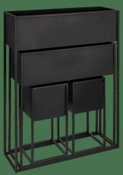 Supports Pour Plantes^CASA LARGO Pot De Fleurs Noir