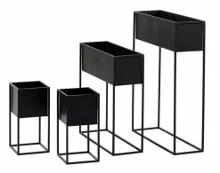 Supports Pour Plantes^CASA LARGO Pot De Fleurs Noir