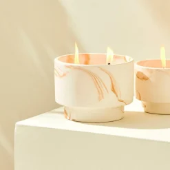 Bougies De Jardin^CASA MARBLE Bougies D'extérieur Blanc, Orange