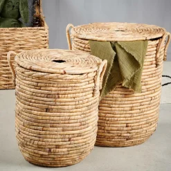 Paniers À Linge^CASA MILEY Panier à Linge Avec Couvercle Et Poignées Naturel
