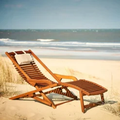 Chaises Relax^CASA NEW VIP Chaise Relax Sans Repose-pied Naturel