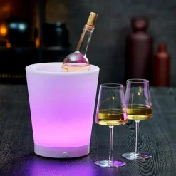 Refroidisseurs À Vin^CASA PARTY Seau à Glace Avec Moodlight Blanc