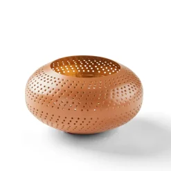 Porte-Bougies^CASA PERFORATO Support Bougie Chauffe-plat Brun Foncé