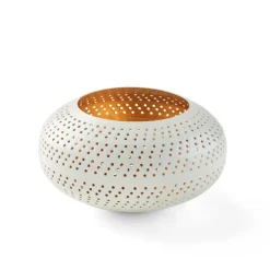 Porte-Bougies^CASA PERFORATO Support Bougie Chauffe-plat Brun Foncé