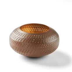 Porte-Bougies^CASA PERFORATO Support Bougie Chauffe-plat Brun