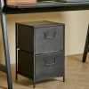 Commodes^CASA PHARMA Armoire à 2 Tiroirs Noir