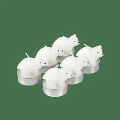 Porte-Bougies^CASA POLA 6 Bougies Chauffe-plat Ours Blanc Blanc