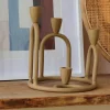 Bougeoirs^CASA RINGS Bougeoir Pour 4 Bougies Brun Clair