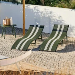 Chaises Longues^CASA SILVES Chaise Longue Set De 2 Kaki Ray