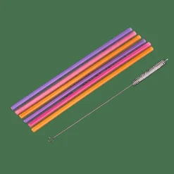 Cocktail Accessoires^CASA SLURP Paille Réutilisable Set De 6 Mélange De 3 Couleurs Orange, Mauve, Rose