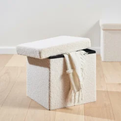 Kids|Poufs De Rangement^CASA STOR Pouf Pliable Avec Rangement Blanc