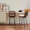 Chaises De Bar^CASA SUMATRA Tabouret De Bar Noir, Naturel