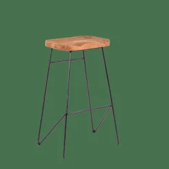 Tabourets De Bar^CASA TEAK Tabouret De Bar Noir, Naturel