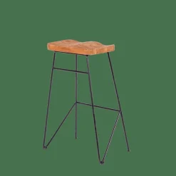 Tabourets De Bar^CASA TEAK Tabouret De Bar Noir, Naturel