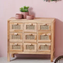 Commodes^CASA TECK Meuble De Pharmacie Naturel