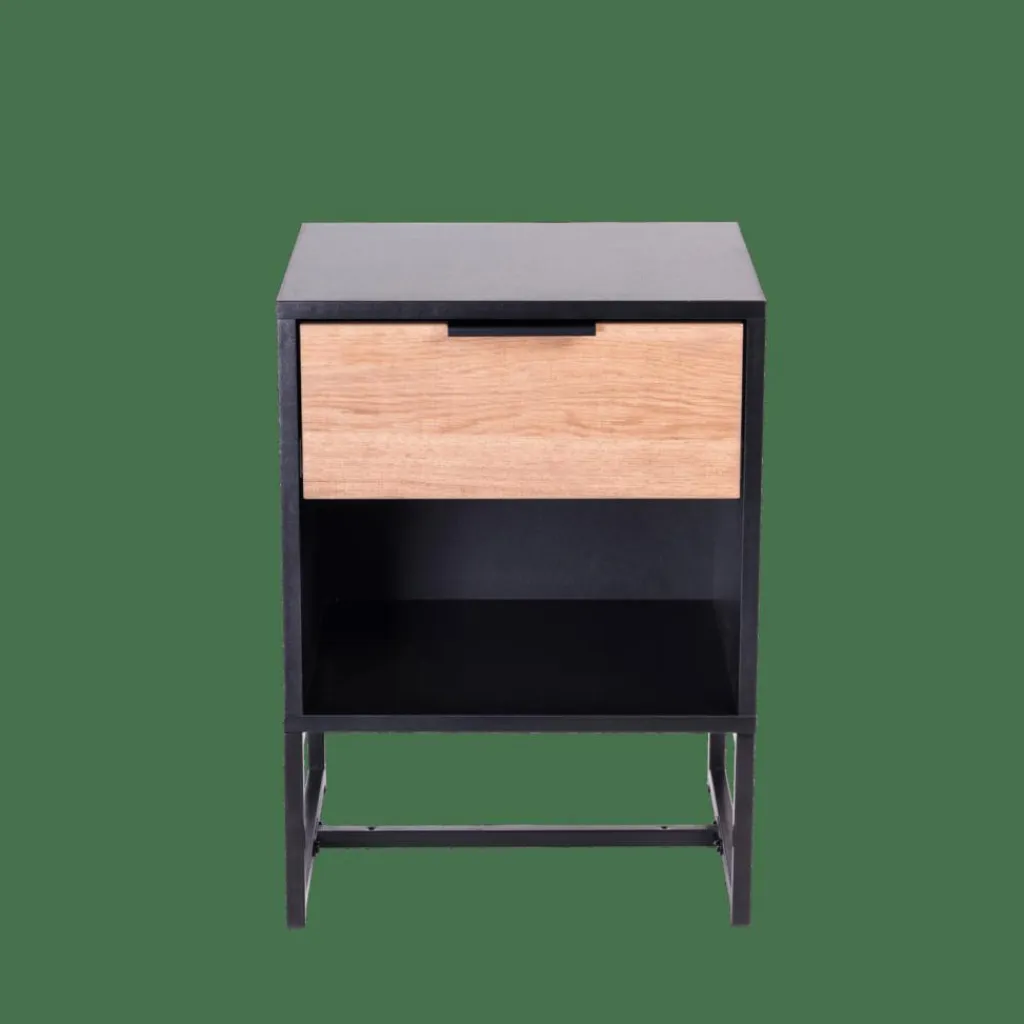 Tables De Chevet|Commodes^CASA TRENTON Table De Chevet Noir, Naturel
