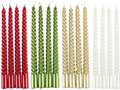 Bougies^CASA TWIST Bougies Torsadées Set De 4 Rouge