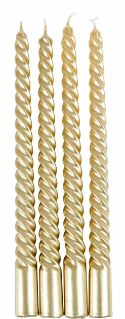 Bougies^CASA TWIST Bougies Torsadées Set De 4 Vert