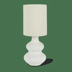 Lampes De Table^CASA WHITESTONE Lampe De Table Avec Abat-jour E27 Blanc Cassé