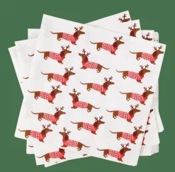 Serviettes^CASA X-MAS DOG Set De 20 Serviettes Multicolore